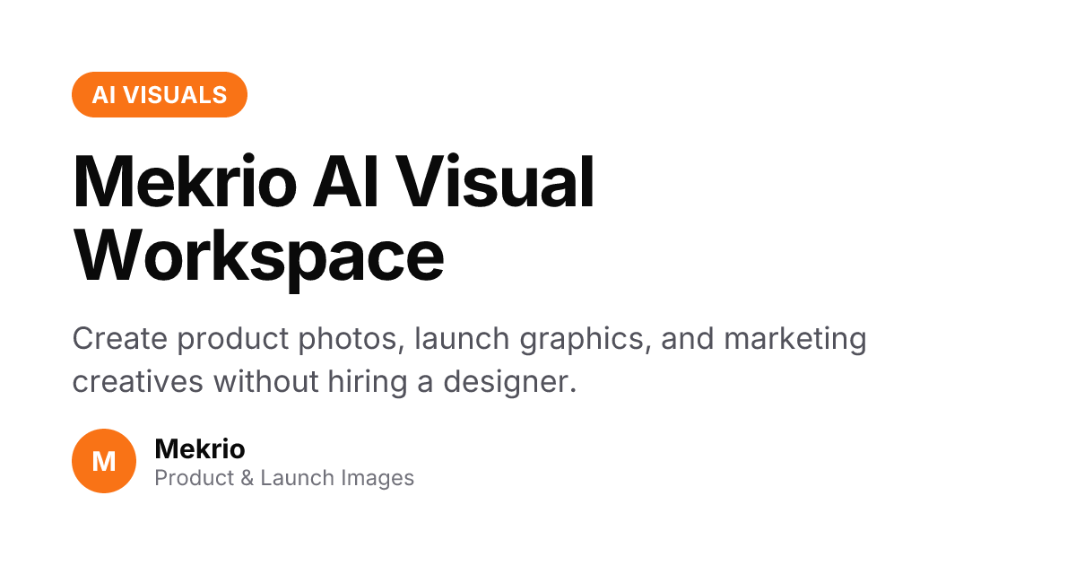 Mekrio screenshot - AI product image and marketing visual generator for ecommerce teams