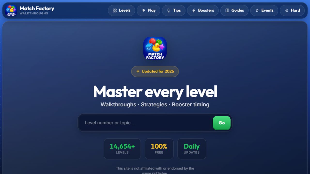 Match Factory Walkthrough