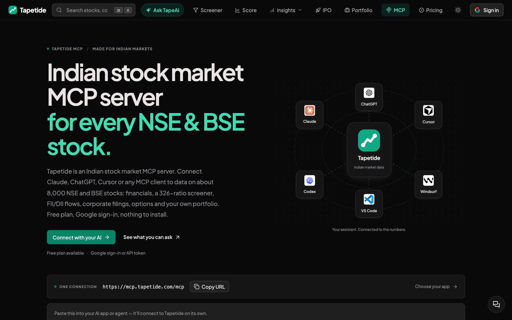 Tapetide screenshot 4 - AI-first stock research platform and MCP server for every NSE & BSE listed stock.