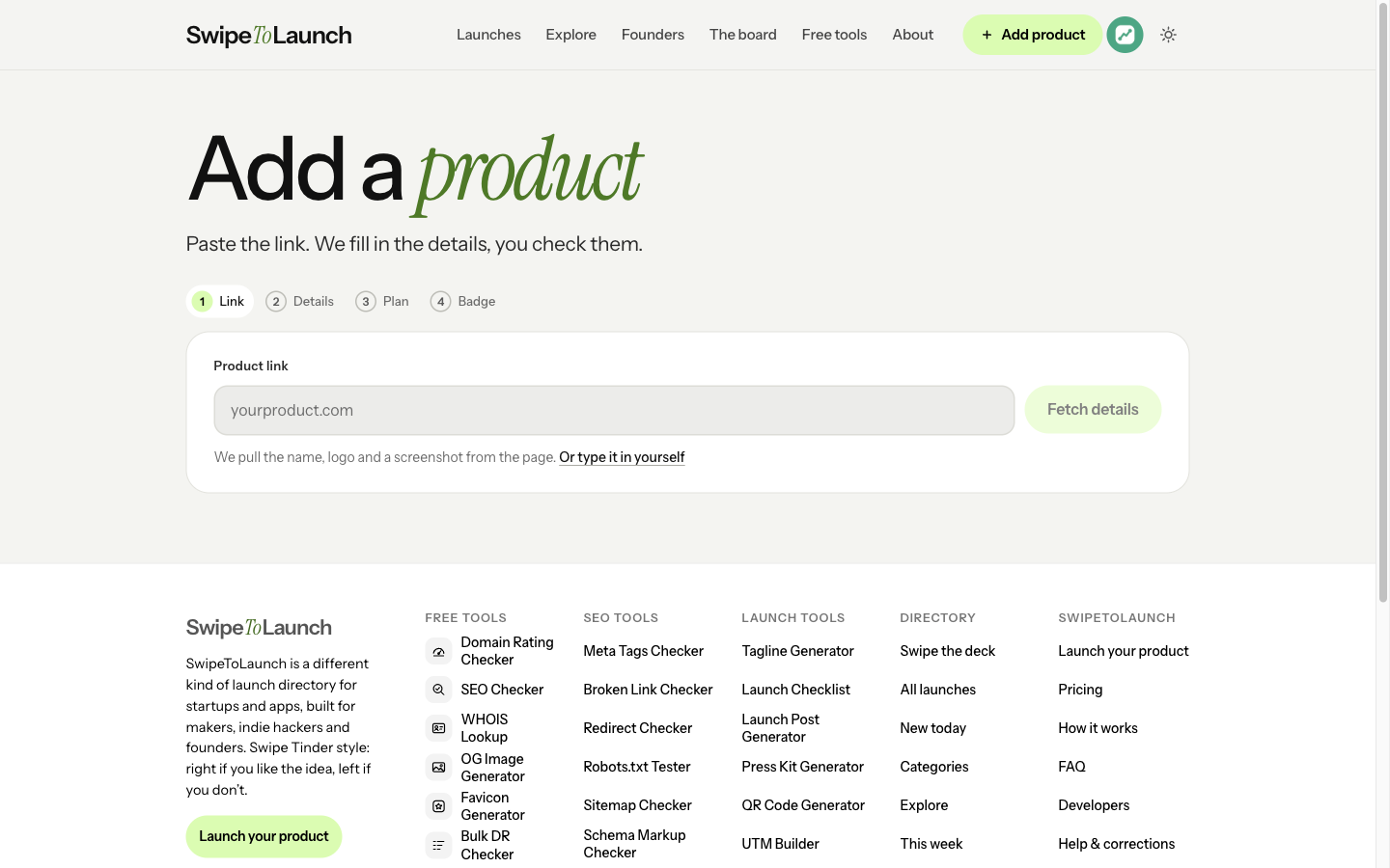 SwipeToLaunch screenshot 4 - Tinder-style launch directory for startups, SaaS and apps: every swipe is a vote.
