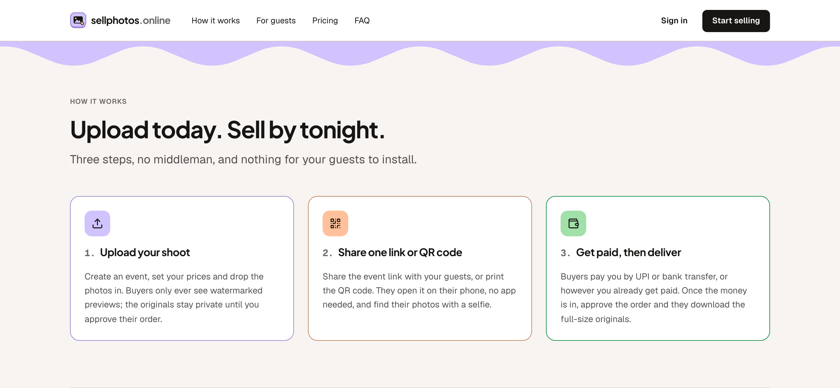 sellphotos.online screenshot 3 - Sell event photos online: watermarked previews, selfie search, and buyers pay you directly. 0% commission.