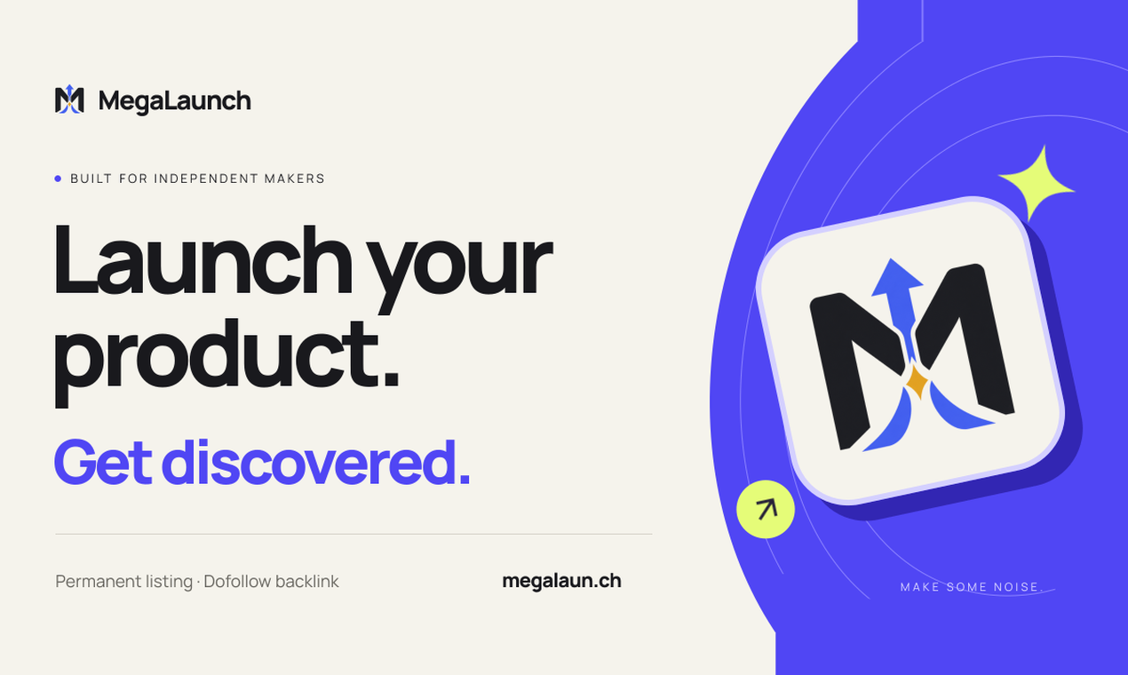 MegaLaunch screenshot - Free permanent listings for indie products, plus daily Builders vs Shippers community battles.