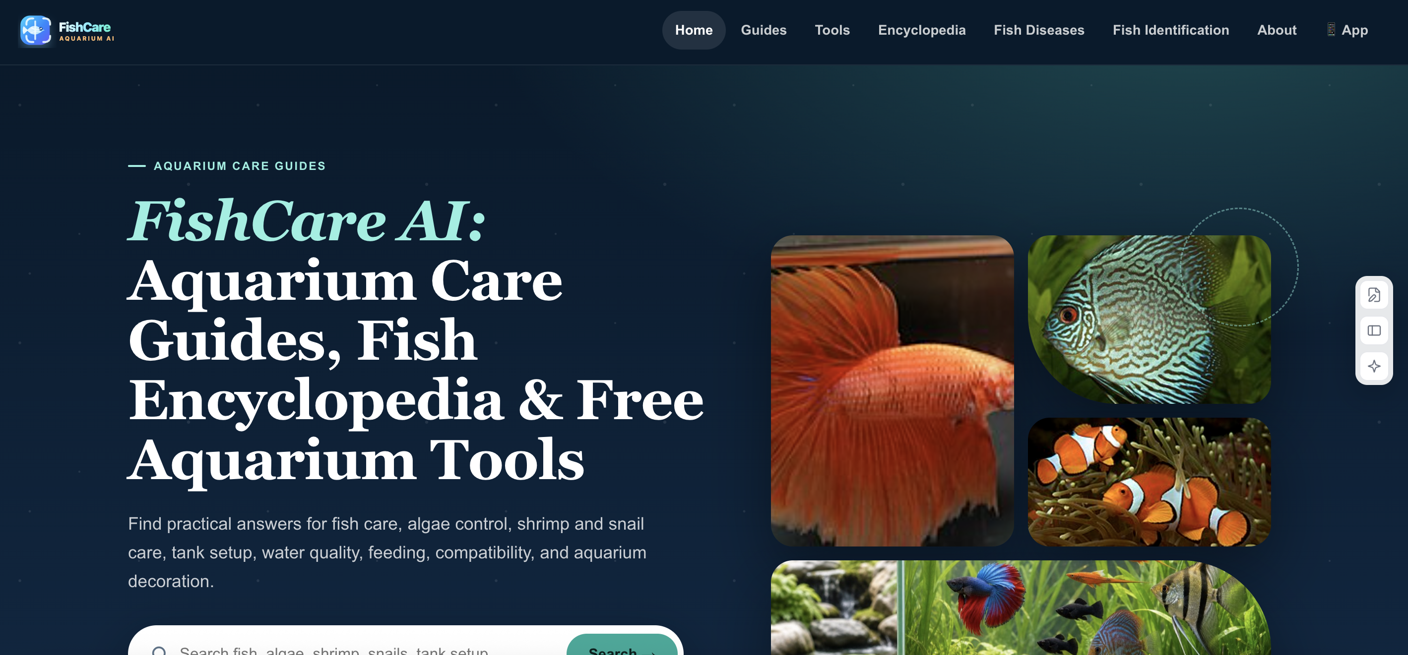 FishCareAI screenshot - Free AI fish care assistant for beginner freshwater aquarium owners.