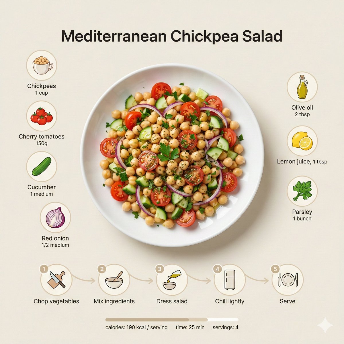 Minimalist modern recipe infographic example 2